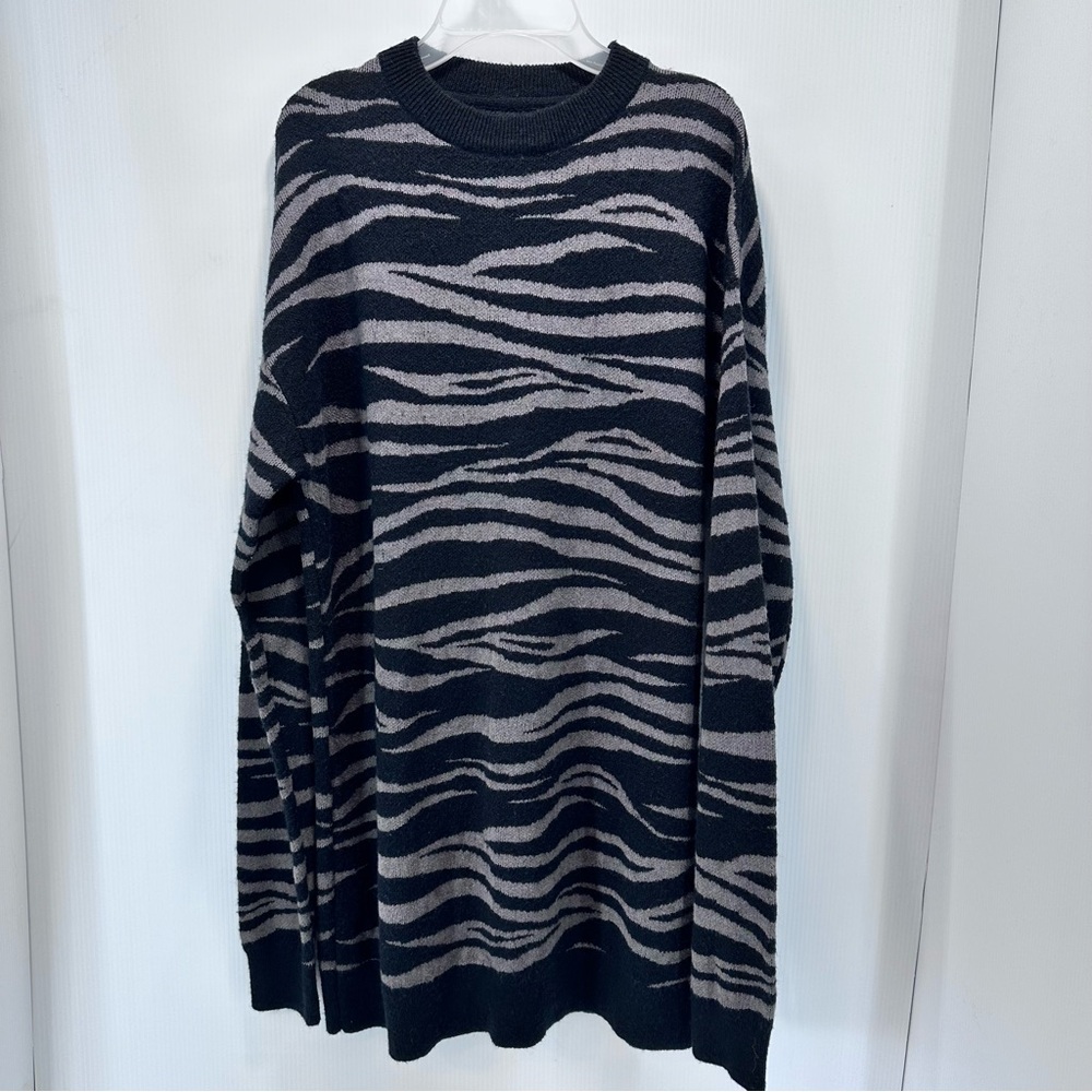 The‎ Rail Sweater Dress Large Animal Print Mohair Wool Blend Grunge 90’s Bodycon